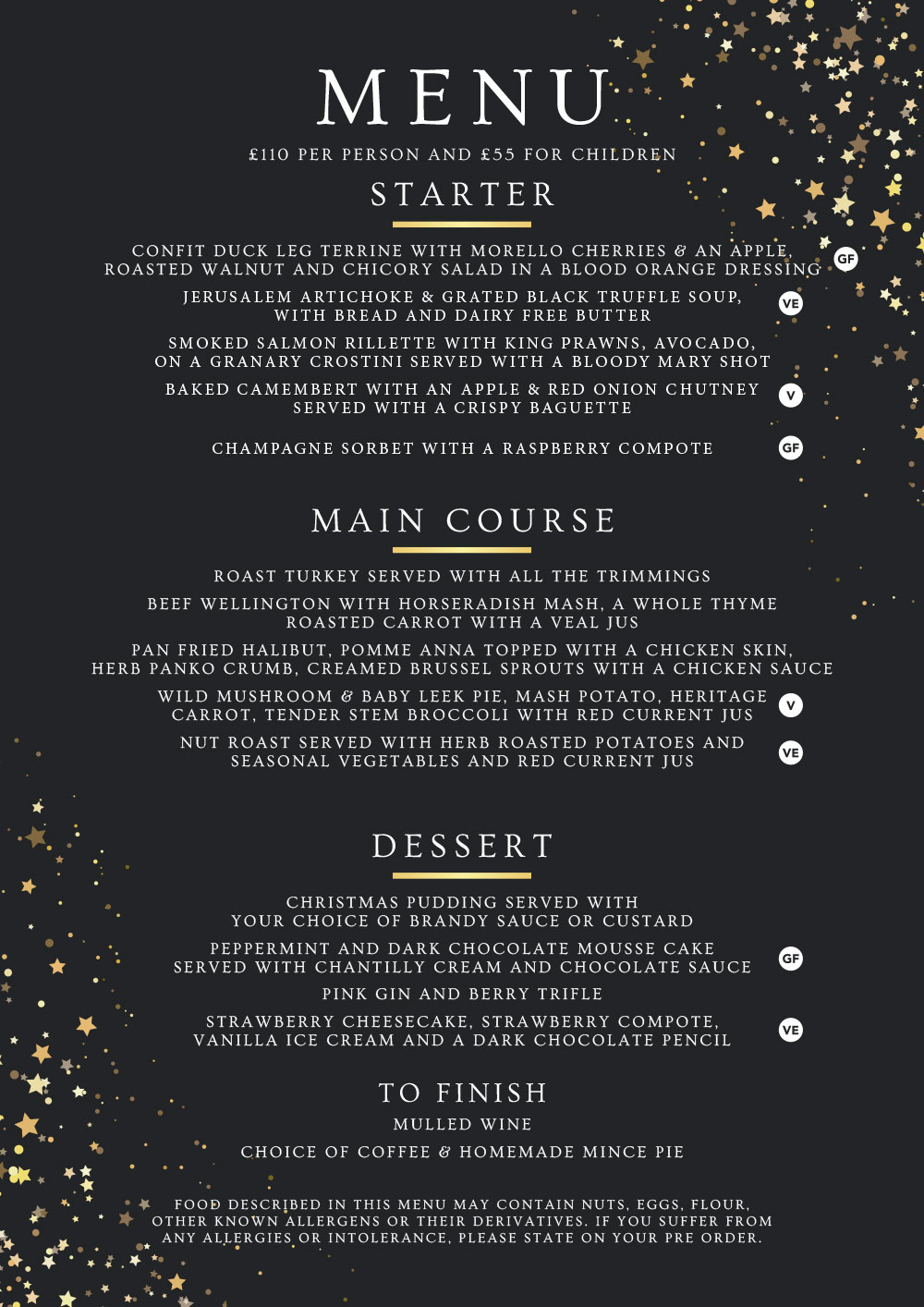 Christmas Day Menu 2025