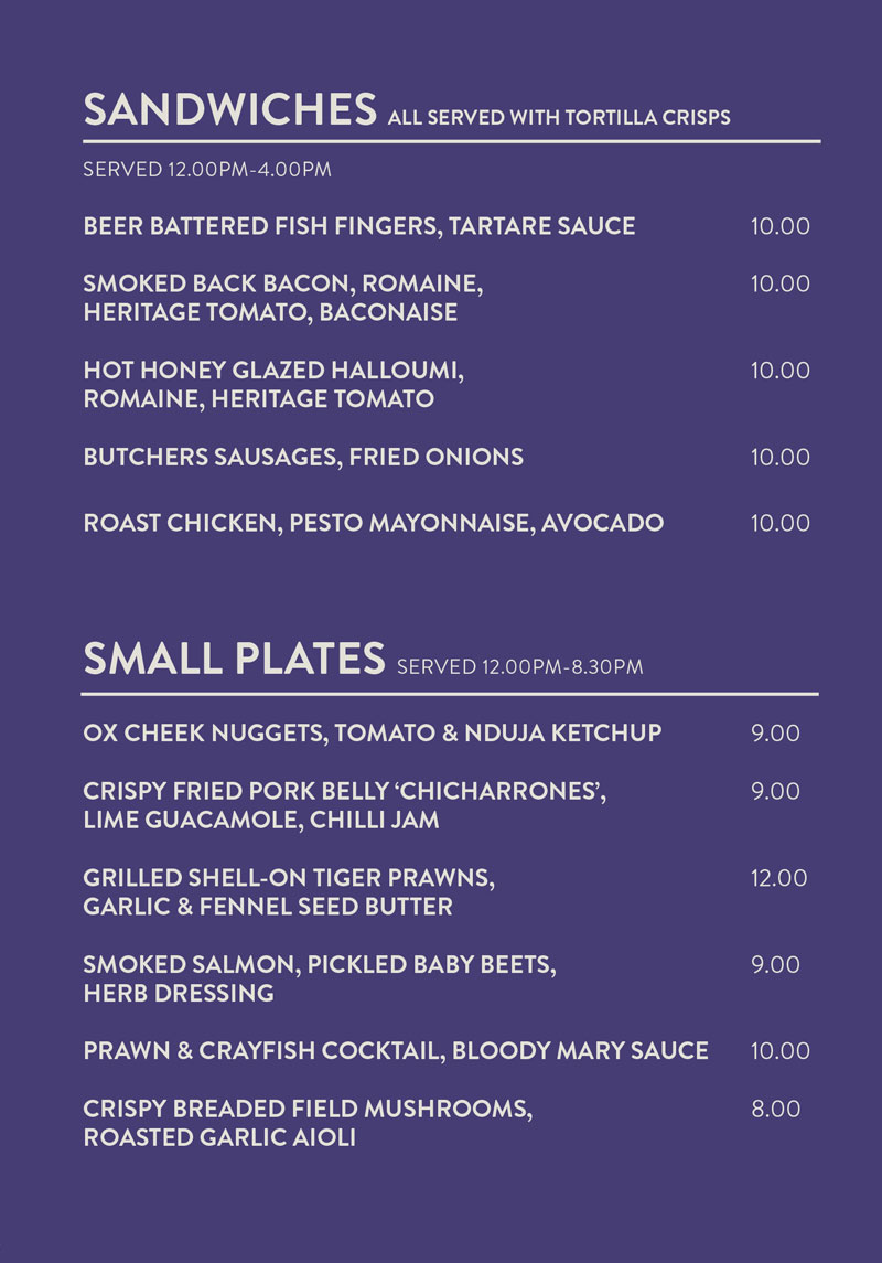 Marina's Food Menu Page 2