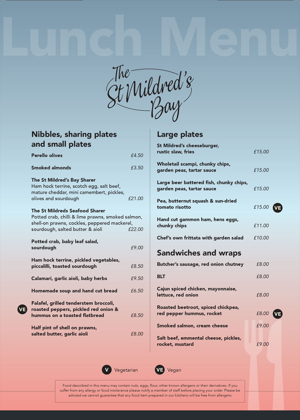 Image of The St Mildred's Bay Lunch Menu
